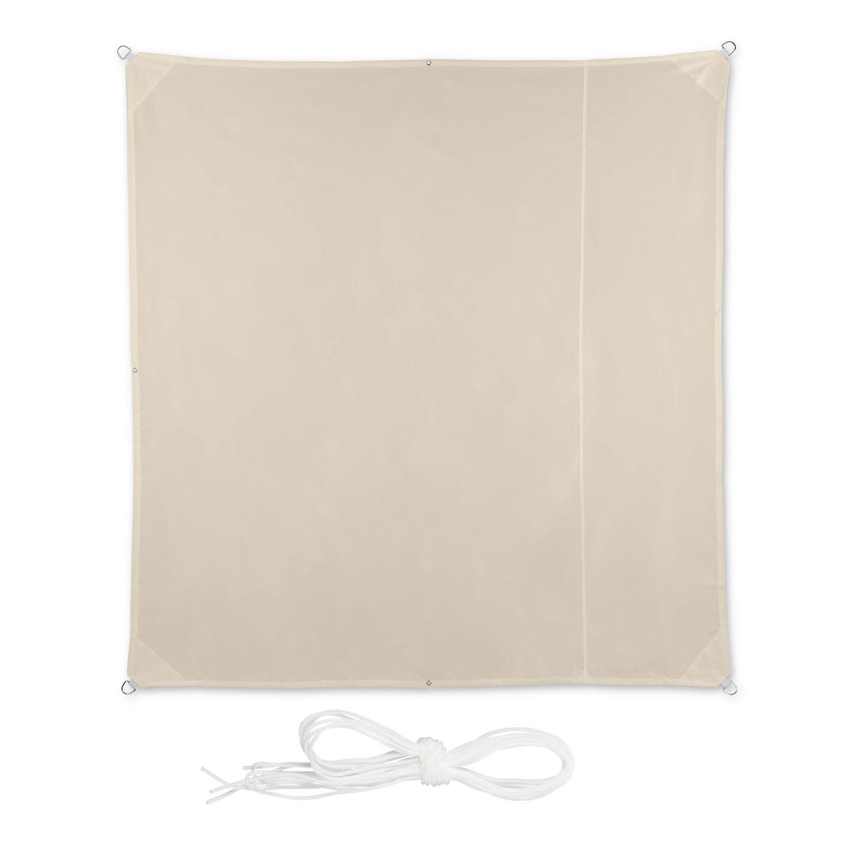 SONNENSEGEL - Beige, Textil/Metall (200/200cm) - Relaxdays