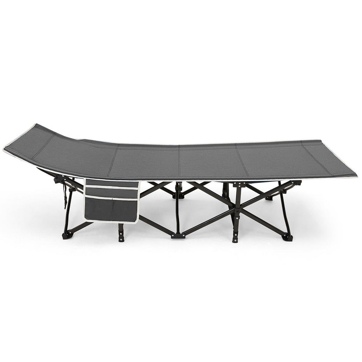 CAMPINGBETT Feldbett für Camping und Mittagspause in Schwarz Klappbar Platzsparend Robust und Langlebig 190 x 71 x 37 cm 6,78 kg - Grau, Metall - Livingandhome