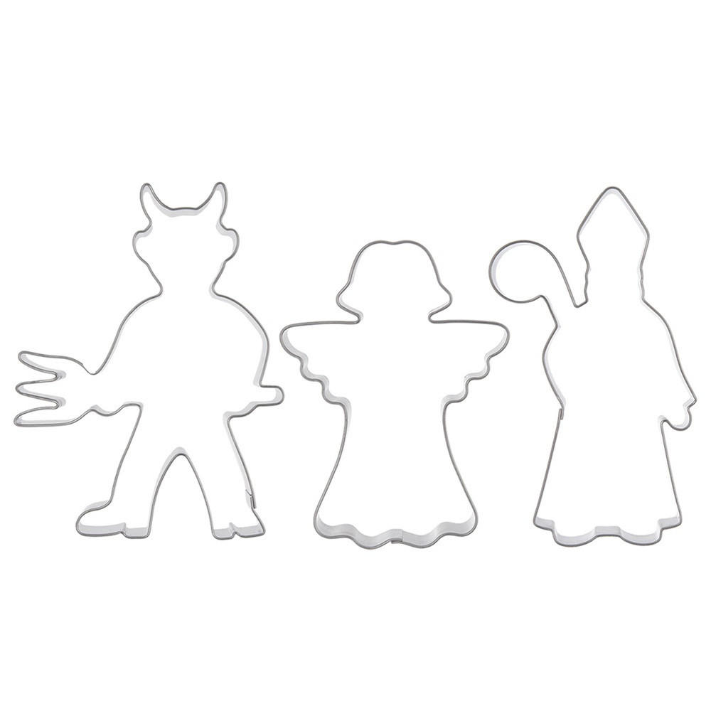 AUSSTECHFORMEN-SET Weihnachten 3-teilig Silber - Silberfarben, Metall (4/1.5/6.5cm) - Orion 
