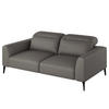 2-SITZER SOFA - Schwarz/Grau, Leder/Metall (170/73/107cm) - home24