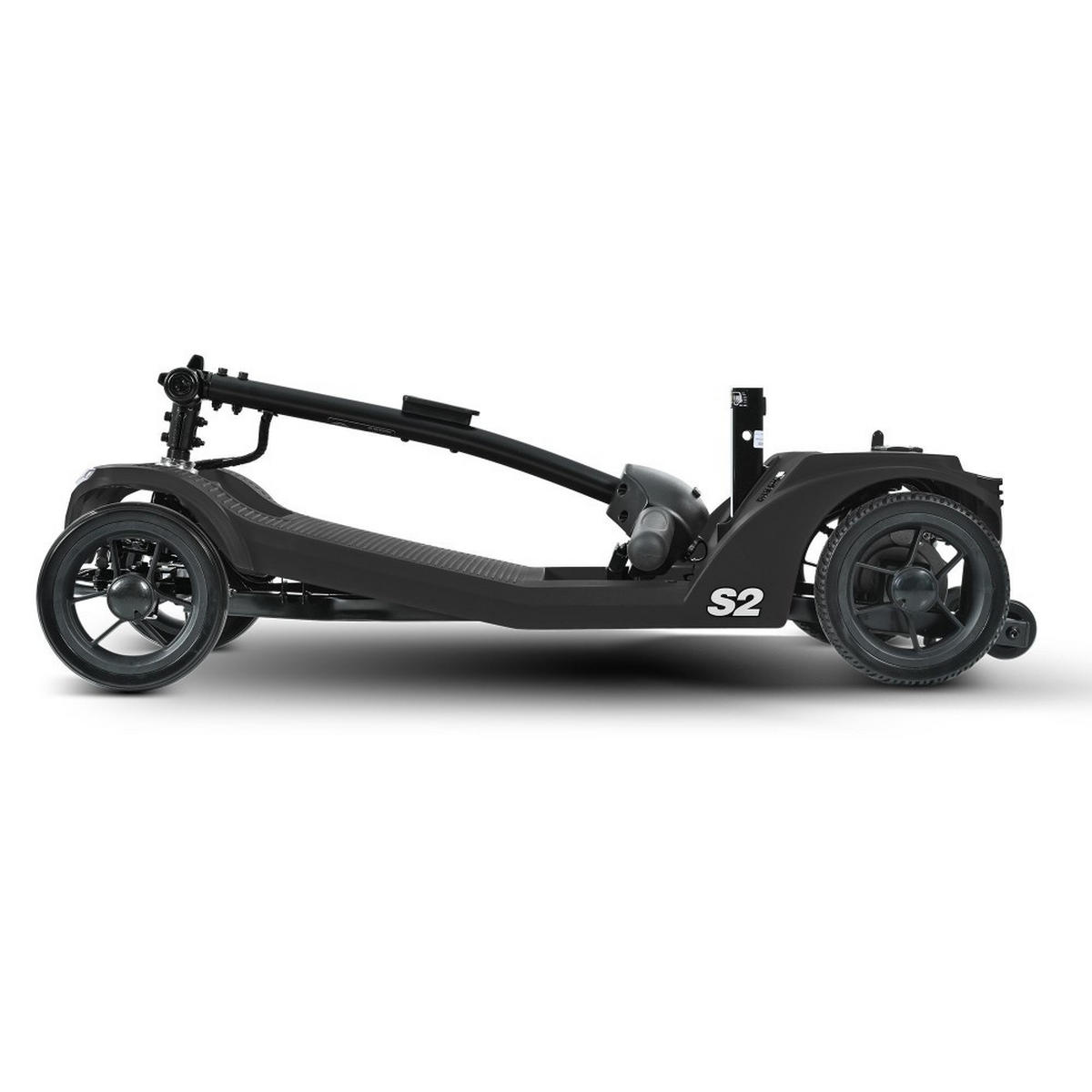 ELEKTROMOBIL faltbar Seniorenmobil,250 W,25 km,12Ah 4-Rad-Scooter,Schwarz - Schwarz, Metall (48.5/86/99cm) - LVHOM