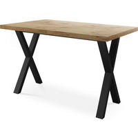 ESSTISCH Blake rechteckig ausziehbar, Lefkas Eiche 120-220/80/76 cm - Alteiche/Schwarz, Holzwerkstoff/Metall (120/80/76cm) - WFL GROUP