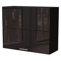KÜCHENHÄNGESCHRANK Essen W8B/90-AV Schwarz Hochglanz / Schwarz Matt 90 / 32,5 / 72cm - Schwarz Hochglanz/Schwarz, Holz/Holzwerkstoff (90/72/32.5cm) - Feldmann-Wohnen