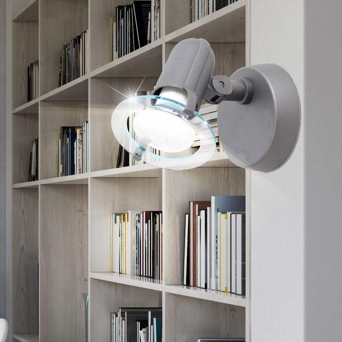 WANDLEUCHTE grau verstellbarer Strahler 2er Set - Grau, Kunststoff (8.5/16/10cm) - Briloner