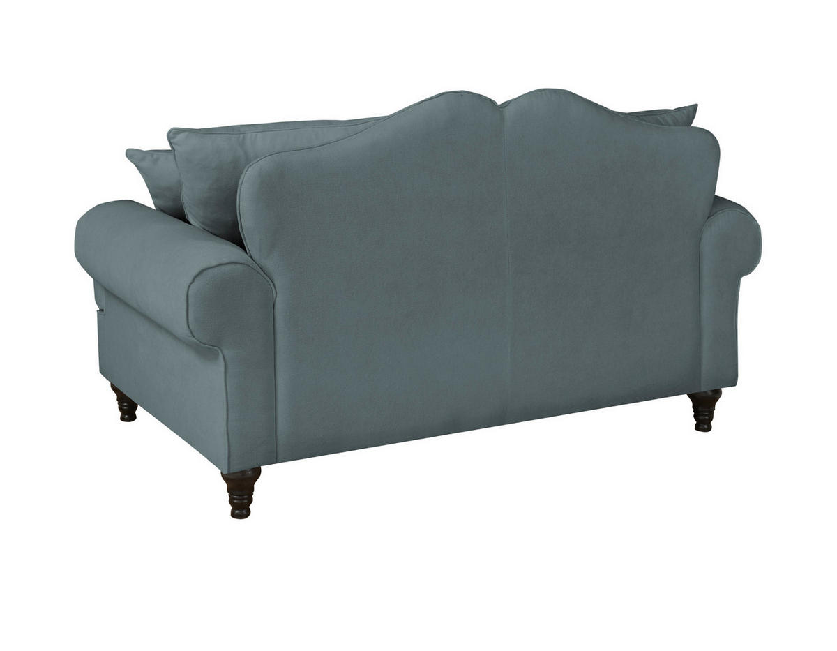 SOFA grau Landhaus, Couch 2-Sitzer 170 cm - Grau, Holz/Textil (170/95/100cm) - Furn.Design