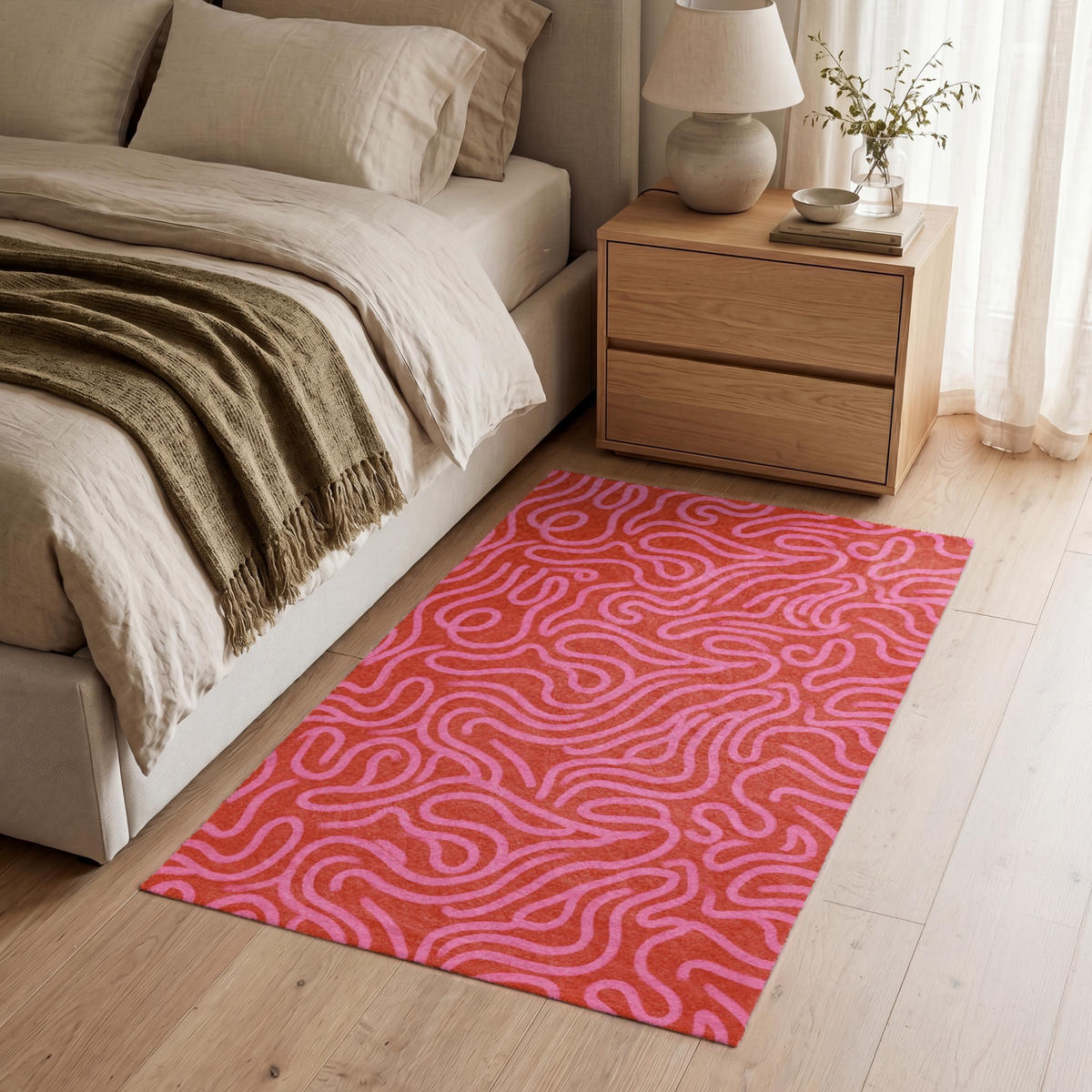 TEPPICH - Rosa - 90x150 cm - Rot, Kunststoff/Textil (90/0.4cm) - OnlyWow