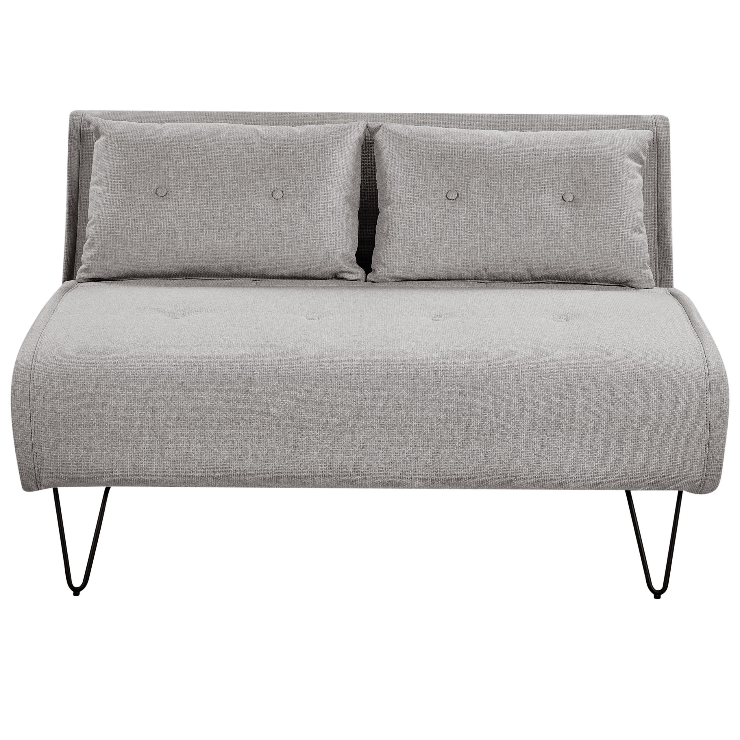2-SITZER-SCHLAFSOFA hellgrau/schwarz Vestfold - Schwarz/Grau, Textil (130/81/78cm) - Beliani