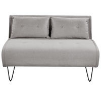 2-SITZER-SCHLAFSOFA hellgrau/schwarz Vestfold - Schwarz/Grau, Textil (130/81/78cm) - Beliani