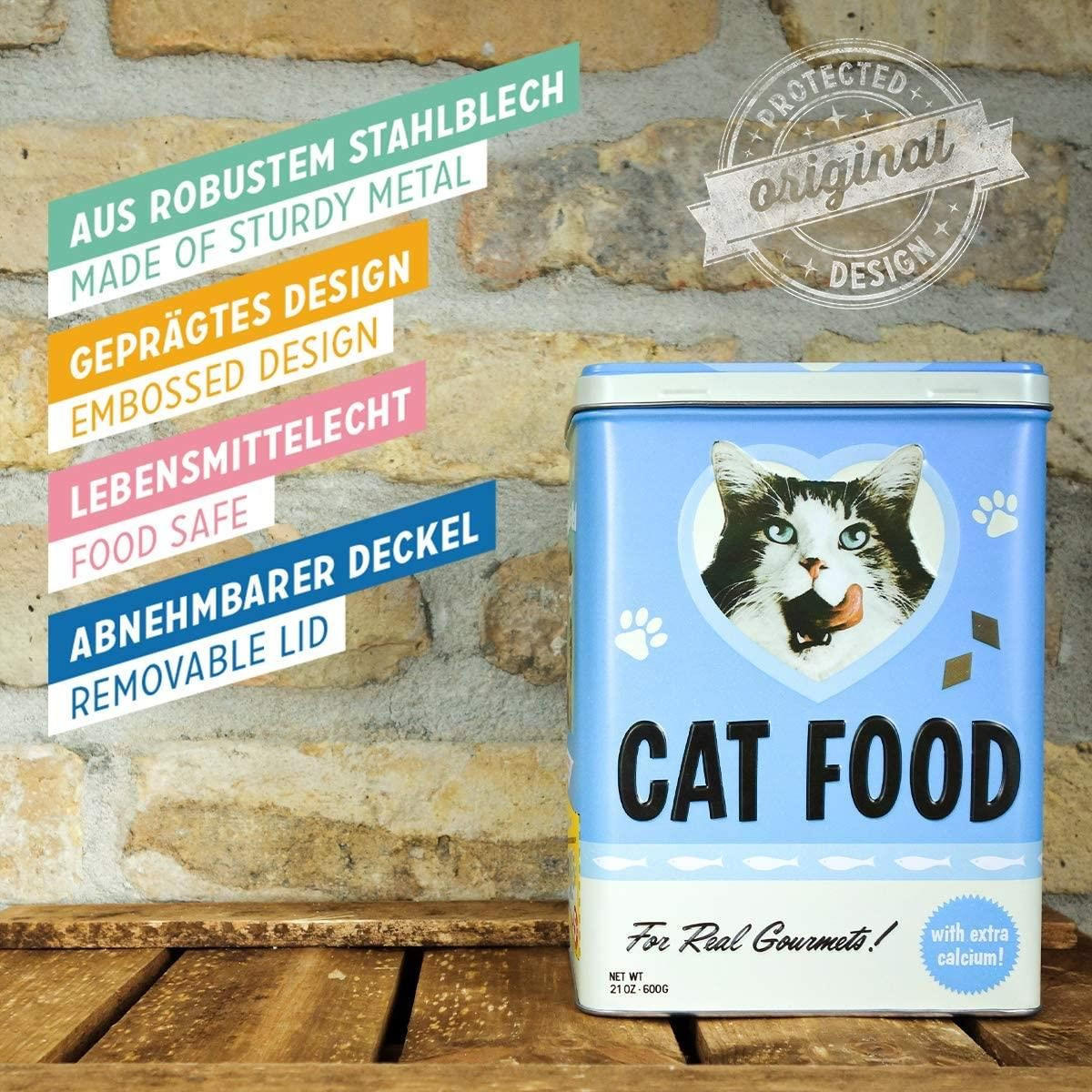VORRATSDOSE L Animal Club Cat Food - Multicolor, Metall (14/20/10cm) - Nostalgic-Art