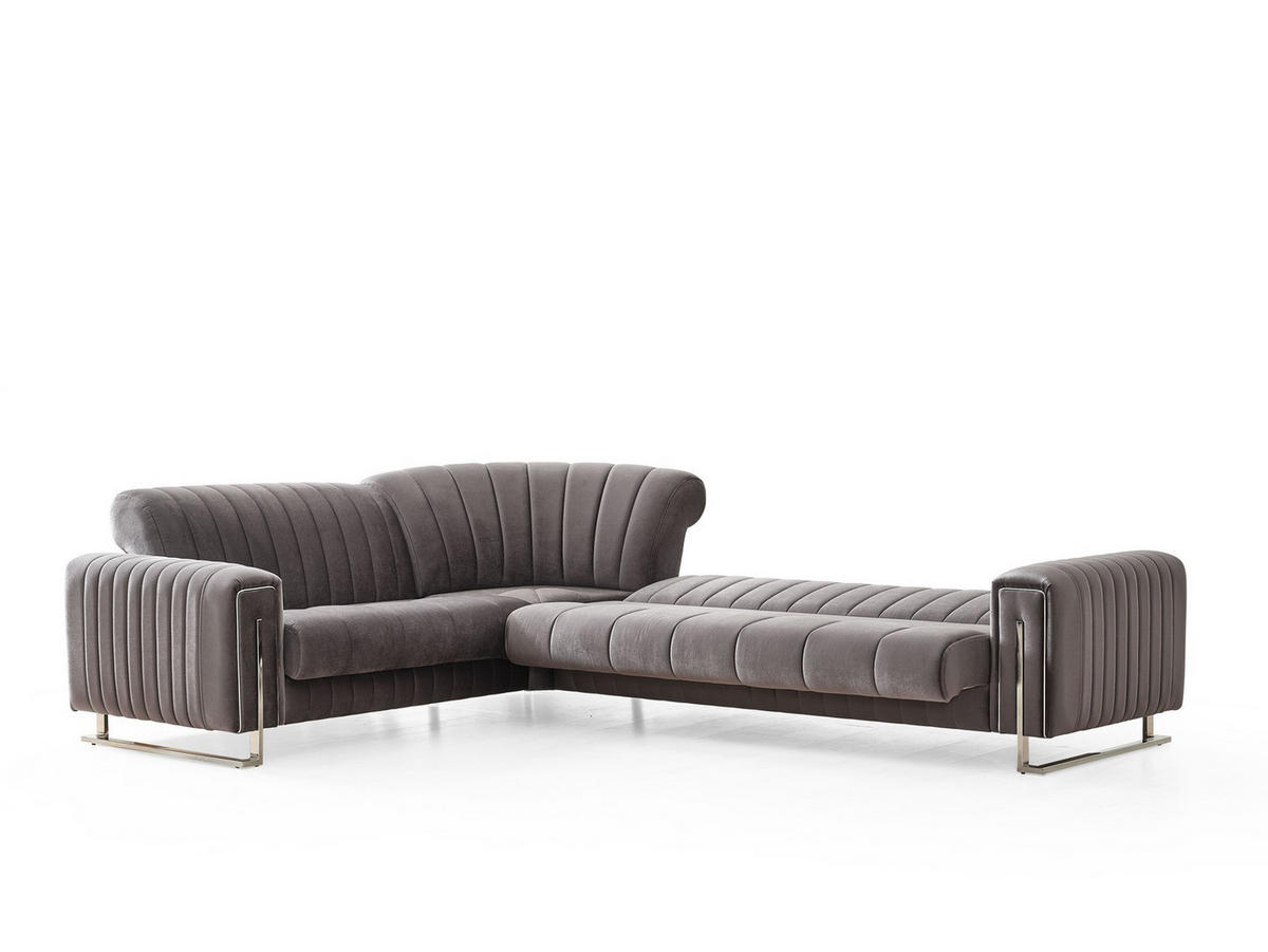 ECKSCHLAFSOFA Kochi Grau - Schenkel gleich lang - Grau, Holzwerkstoff/Kunststoff (315/315cm)