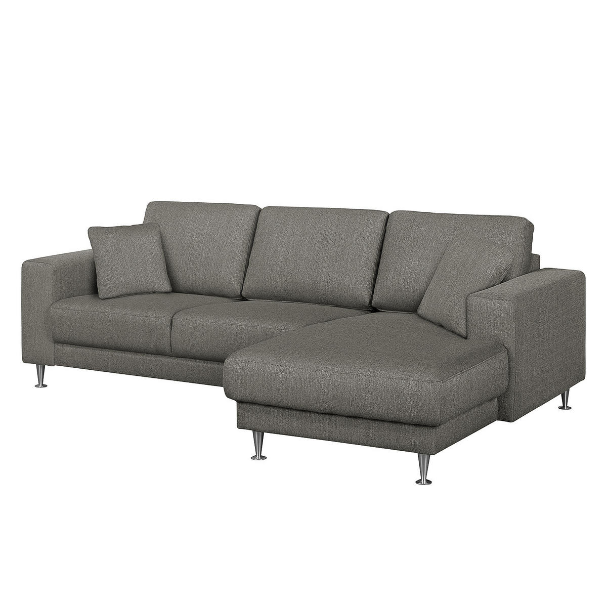 ECKSOFA mit Longchair - Strukturstoff - Fango, Textil (235/150cm) - home24