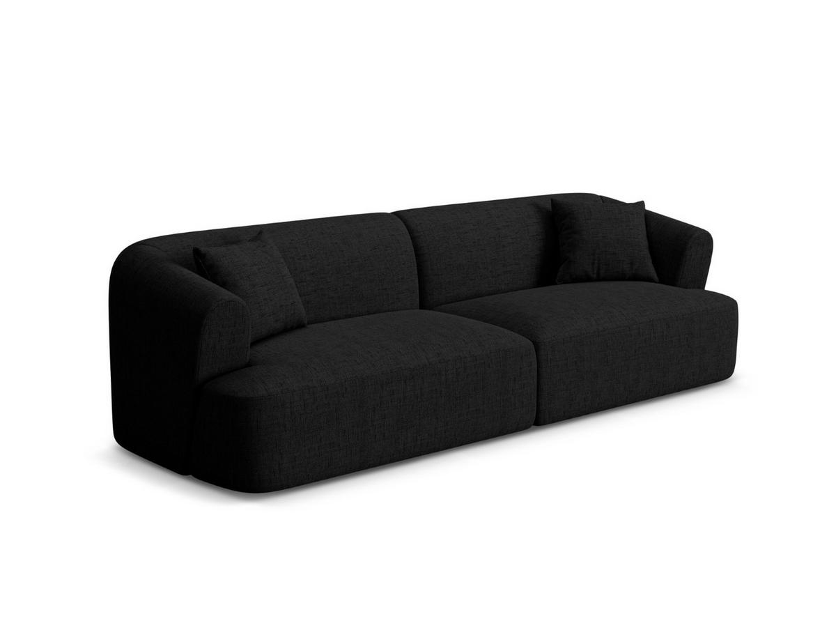 MODULARES-SOFA Campi aus strukturiertem Stoff schwarz 4 Sitzplätze - Schwarz, Textil (90/70/255cm) - Cosmopolitan Design