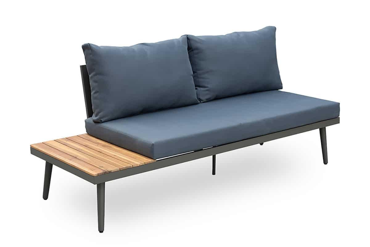 GARTEN-LOUNGE CANNES Akazie Anthrazit|Natur 250cm - Grau, Naturmaterialien/Holz - riess-ambiente