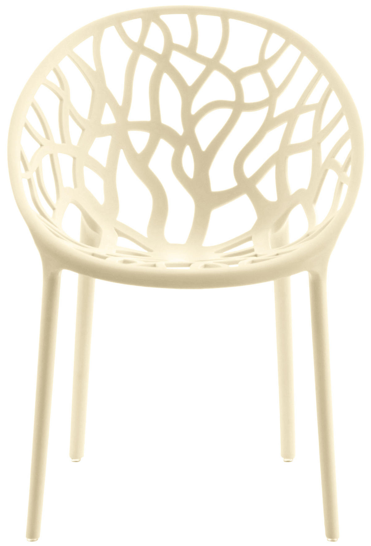 GARTENSTUHL 2er Set Kunststoff creme - Creme, Kunststoff (59/80/60cm) - CLP