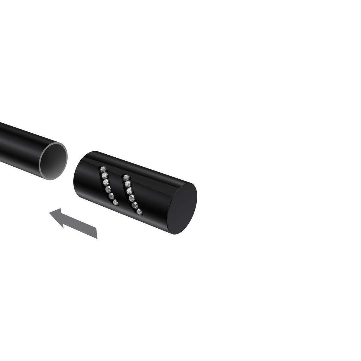 ENDSTÜCKE FÜR GARDINENSTANGEN 20 mm Ø, Zoena Schwarz, Packung 2 Stück - Schwarz, Metall (5.5/2.5/2.5cm) - INTERDECO