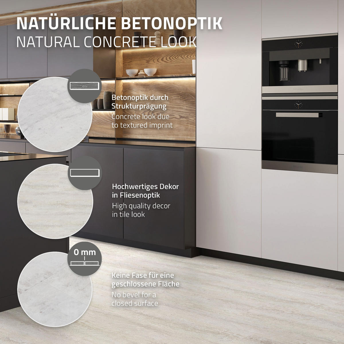 PVC BODENBELAG selbstklebend 6,68m²/36 Dielen Vinylboden Betonoptik Grau Zement Hell - Beige, Kunststoff (61/30.5/0.2cm) - ML-DESIGN