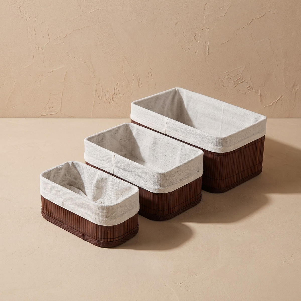 KORB 3er-Set 30/20/13 cm - Braun, Naturmaterialen (20/13/30cm) - BOXIMO