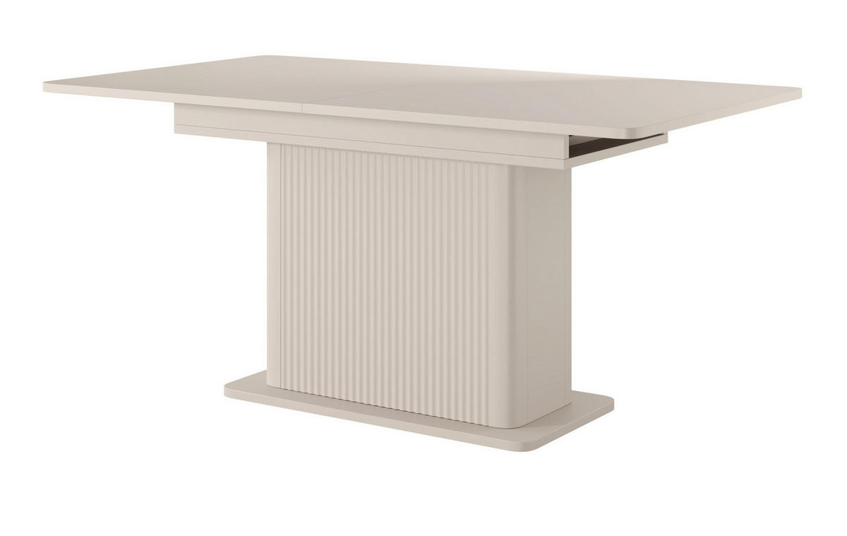 AUSZIEHBARER Tisch 160-200 cm Brando, geriffelter Basis, Beige - Beige, Holz (90/160/75cm) - Emporius