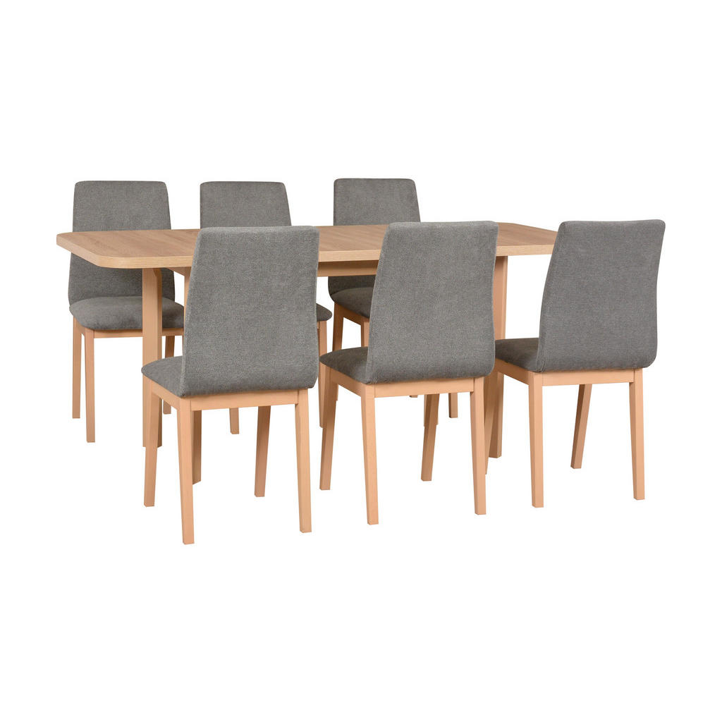 Thumbnail - Leaf Design Esstisch, Sonoma Eiche, Holz, Echtholz,Buche, Holz Optik, Rechteckig, 140x76x80 cm, Esszimmer, Tische, Essti...