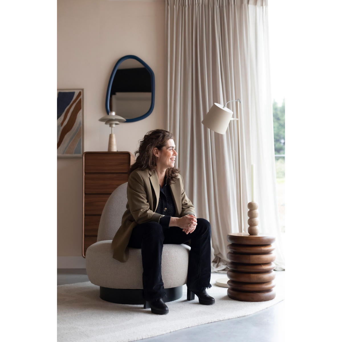 SESSEL Eden Cappuccino/ Taupe - Beige/Creme, Kunststoff (78/85/96cm) - Zuiver