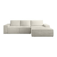 SCHLAFSOFA - 5 Personen - Stoff, Samt - Beige - Beige, Textil (297/85/167cm) - Vente-Unique