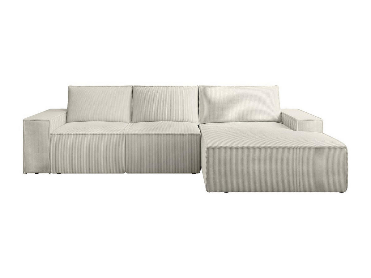 ECKSOFA mit Schlaffunktion - Ecke rechts - Cord - Beige - AMELIA - Beige, Textil (297/167cm) - Vente-Unique