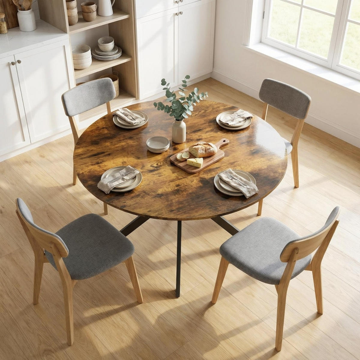 ESSTISCH Rund 120 cm DE-39903 Rustikal-Braun - Braun, Holzwerkstoff (120/120/75cm) - ComfortXL
