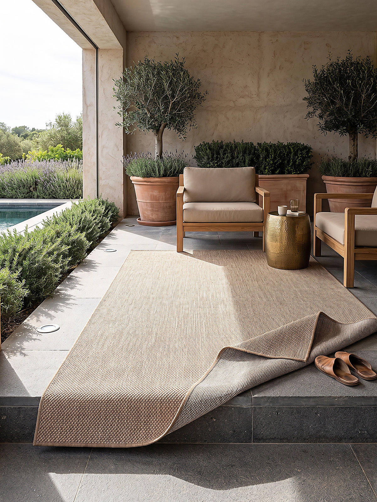 FLACHWEBTEPPICH Uni BORNO Polypropylen Natur 240 x 340 cm - Beige, Textil (240/340cm) - KADIMA DESIGN