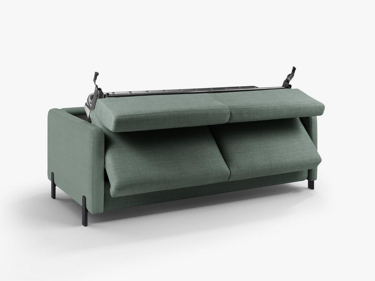 SOFA ausklappbar Gloria aus strukturiertem Stoff minze 2 Sitzplätze - Mintgrün, Textil (102/80/182cm) - Micadoni