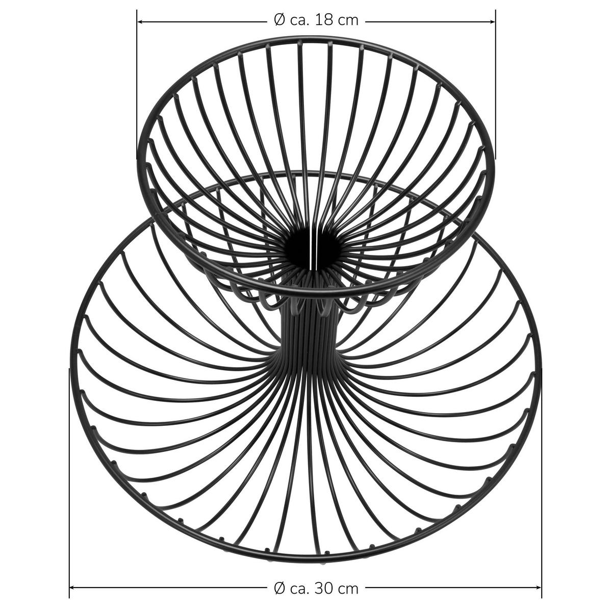 OBSTSCHALE, schwarz, Metall - Schwarz, Metall (23cm) - bremermann