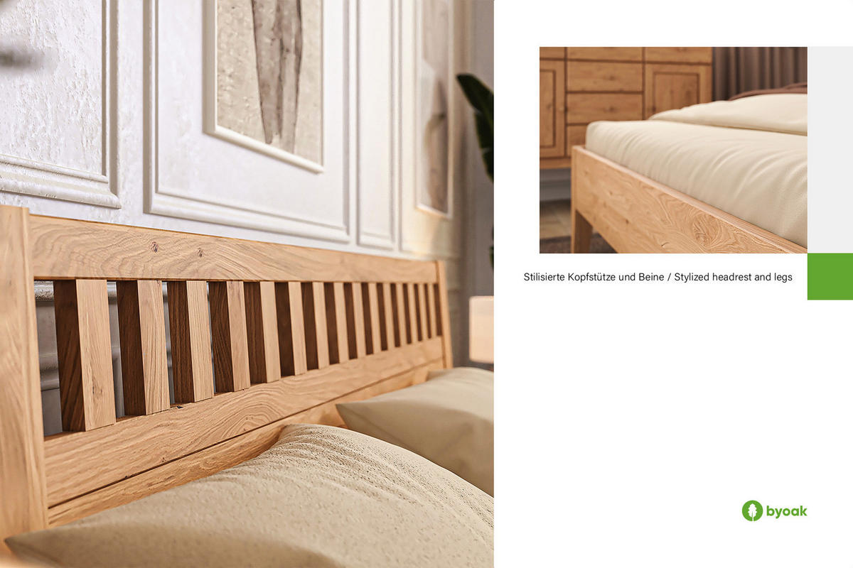 MASSIVHOLZBETT ELIAS 5 80x190 Kernbuche - Kernbuche, Holz (80/190cm) - byoak