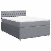 BOXSPRINGBETT 160/200 Cm Grau Gewebe - Grau, Textil (160/200cm) - vidaXL