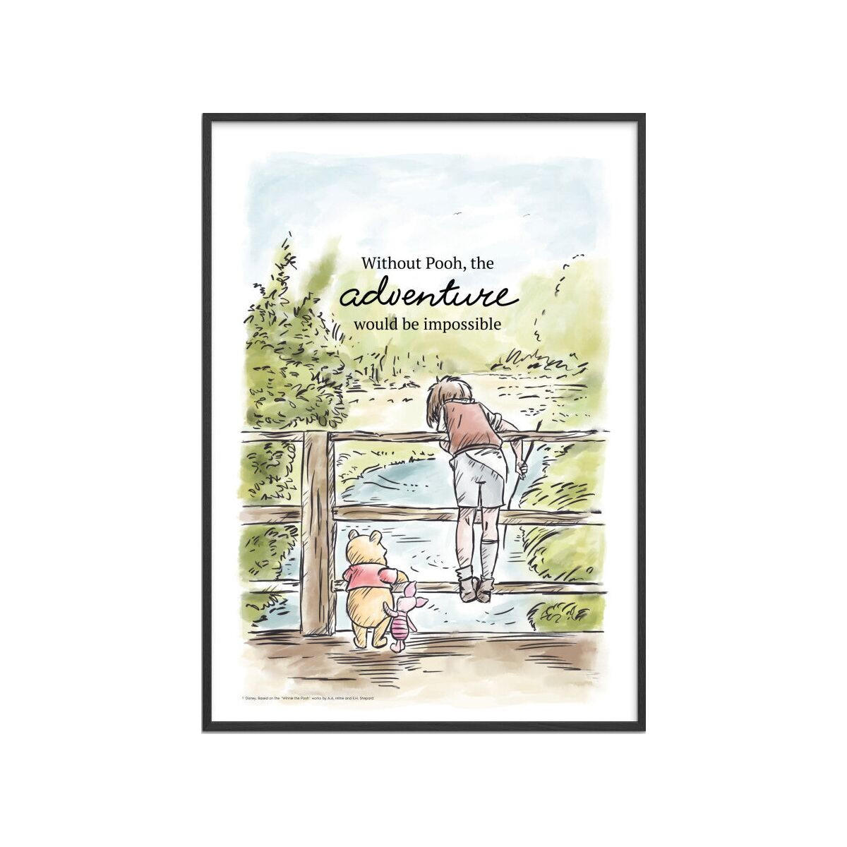 POSTER mit Rahmen Disney - Winnie the Pooh Makes It Possible - Multicolor/Schwarz, Holz/Papier (50/70cm) - Poster&Frame