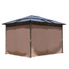 HARDTOP Pavillon 3x3,6m mit 4 Seitenteilen - Schwarz/Braun, Metall (300/263/360cm) - QUICK STAR
