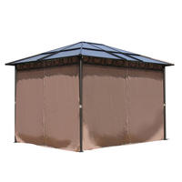 HARDTOP Pavillon 3x3,6m mit 4 Seitenteilen - Schwarz/Braun, Metall (300/263/360cm) - QUICK STAR
