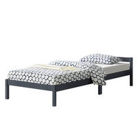 HOLZBETT Nakkila - Dunkelgrau, Holz (90/200cm) - [en.casa]