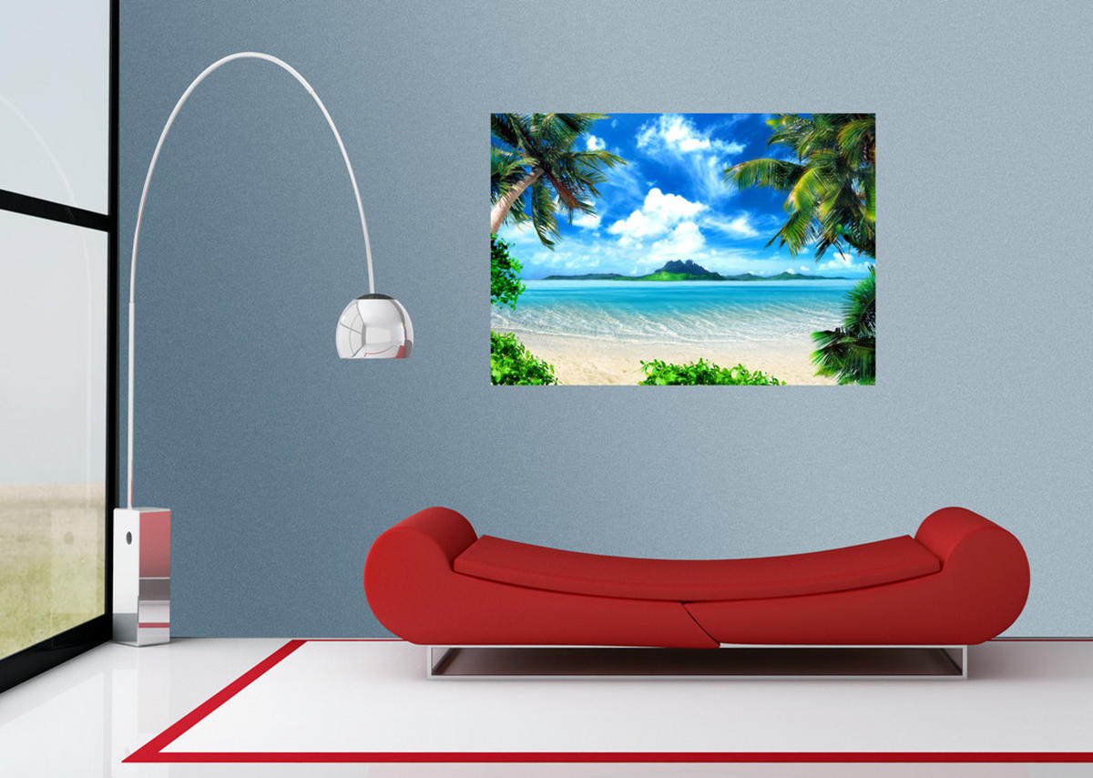 FOTOTAPETE Strand-Motiv 180 x 127 cm - Blau, Papier (180/127cm) - Sanders & Sanders