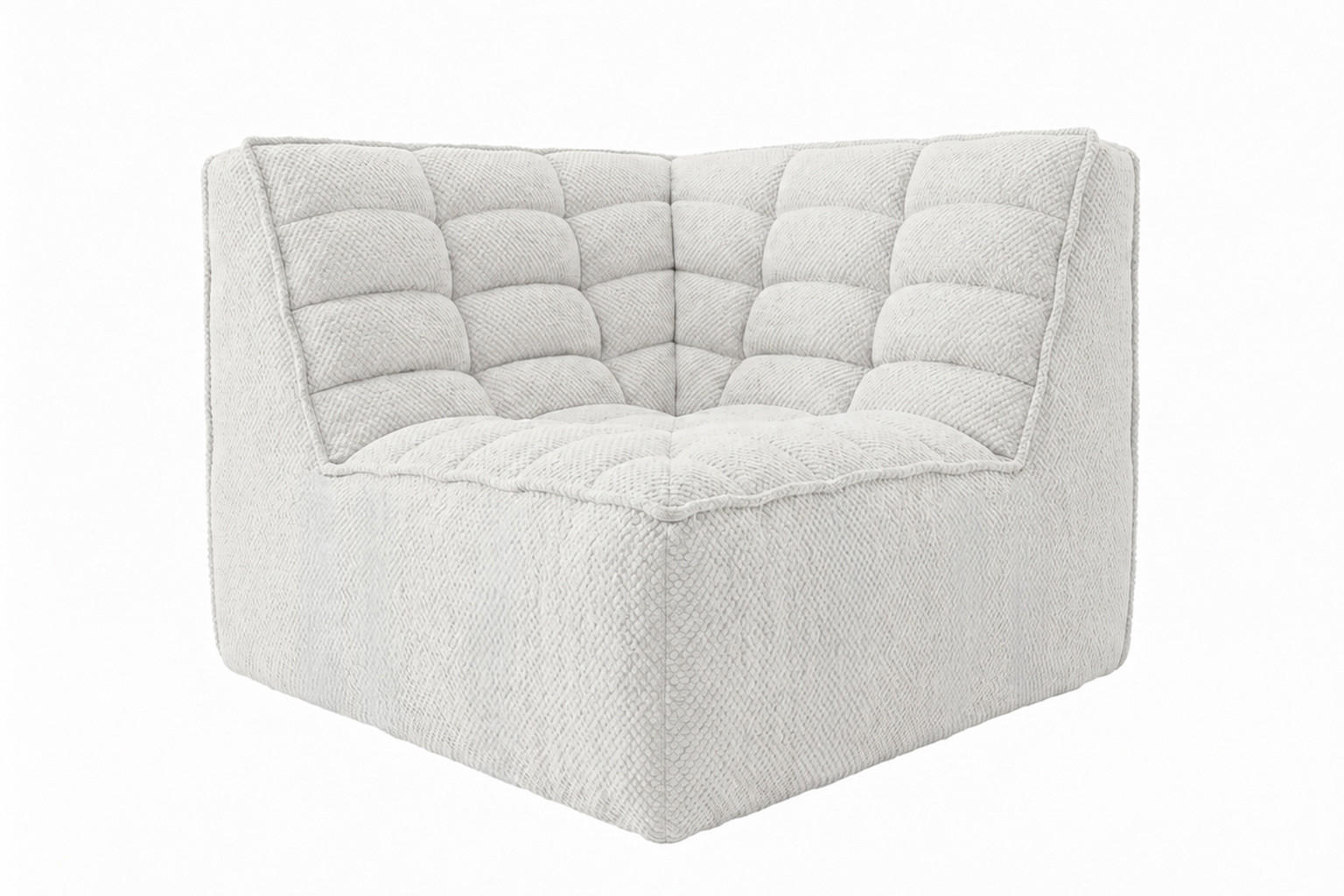 ECKMODUL, Modul, Plüschstoff Pop, Beige, LAZY - Beige, Holz (93/76/93cm) - Kaiser Möbel