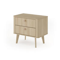 NACHTTISCH Mila Hellbraun, mit Schubladen - Hellbraun, Holzwerkstoff (63/57/38cm) - Bettso