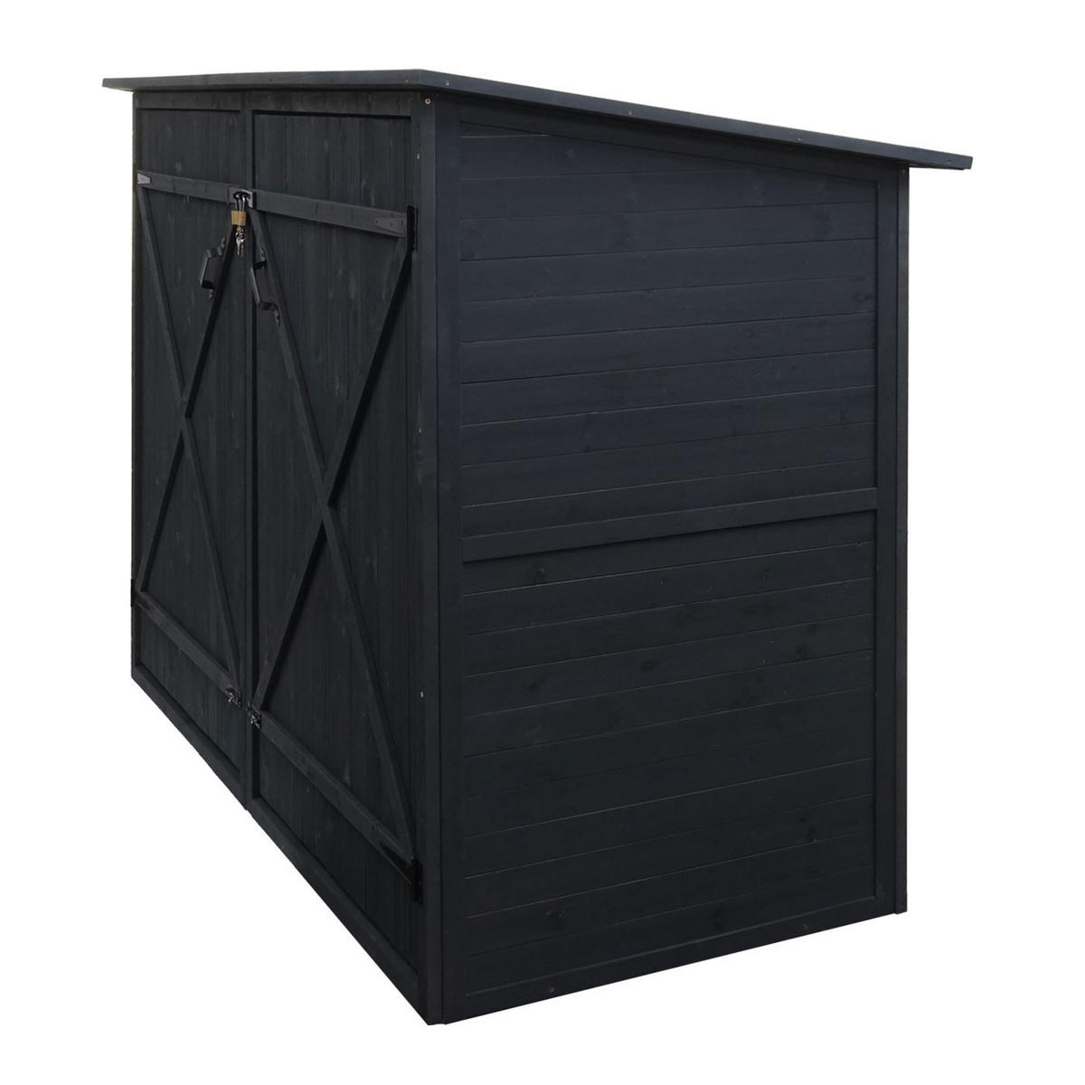 1ER-FAHRRADGARAGE Anthrazit - Anthrazit, Holz (184/152/98cm) - MCW