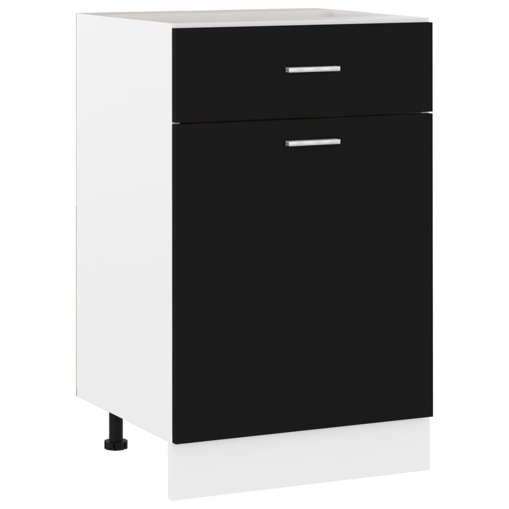 vidaXL Schubunterschrank Schwarz 50x46x50 cm