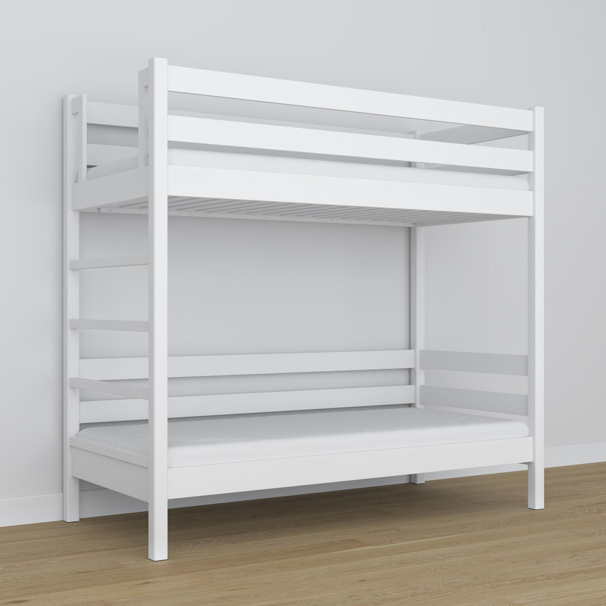 ETAGENBETT N03 Weiß 120/180 - Weiß, Naturmaterialien/Holz (120/180cm) - N-Wood