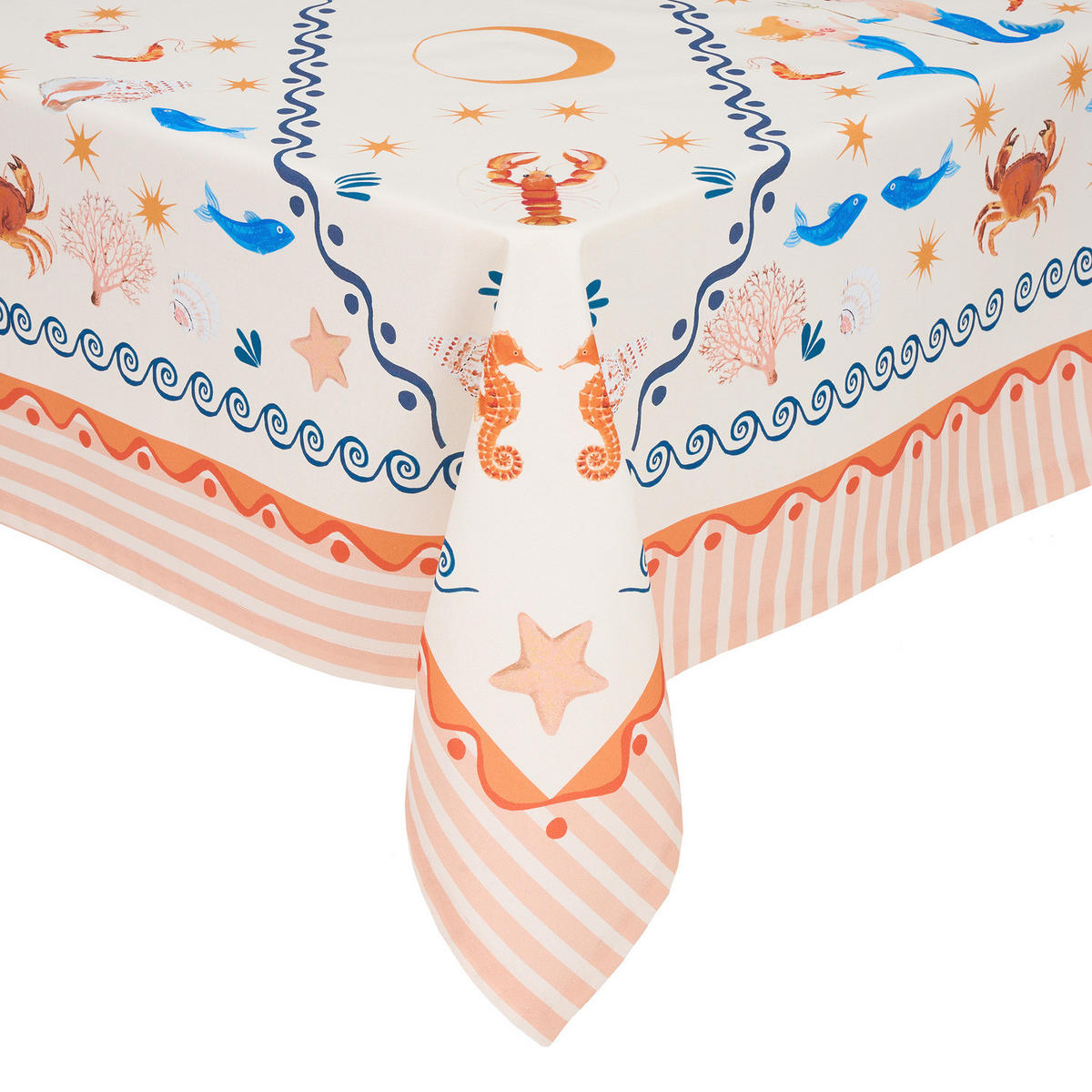 TISCHDECKE Coral Coast 160x160 cm - Multicolor, Textil (160/160cm) - Butlers