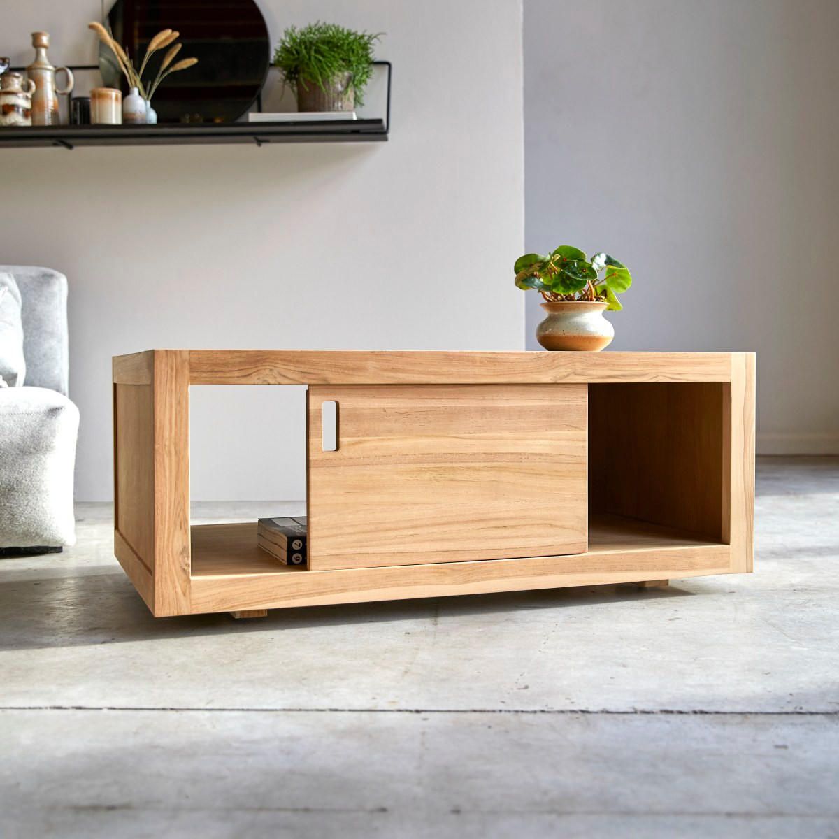 COUCHTISCH Adam Natur aus Teak - Naturfarben, Holz (60/100/40cm) - Tikamoon