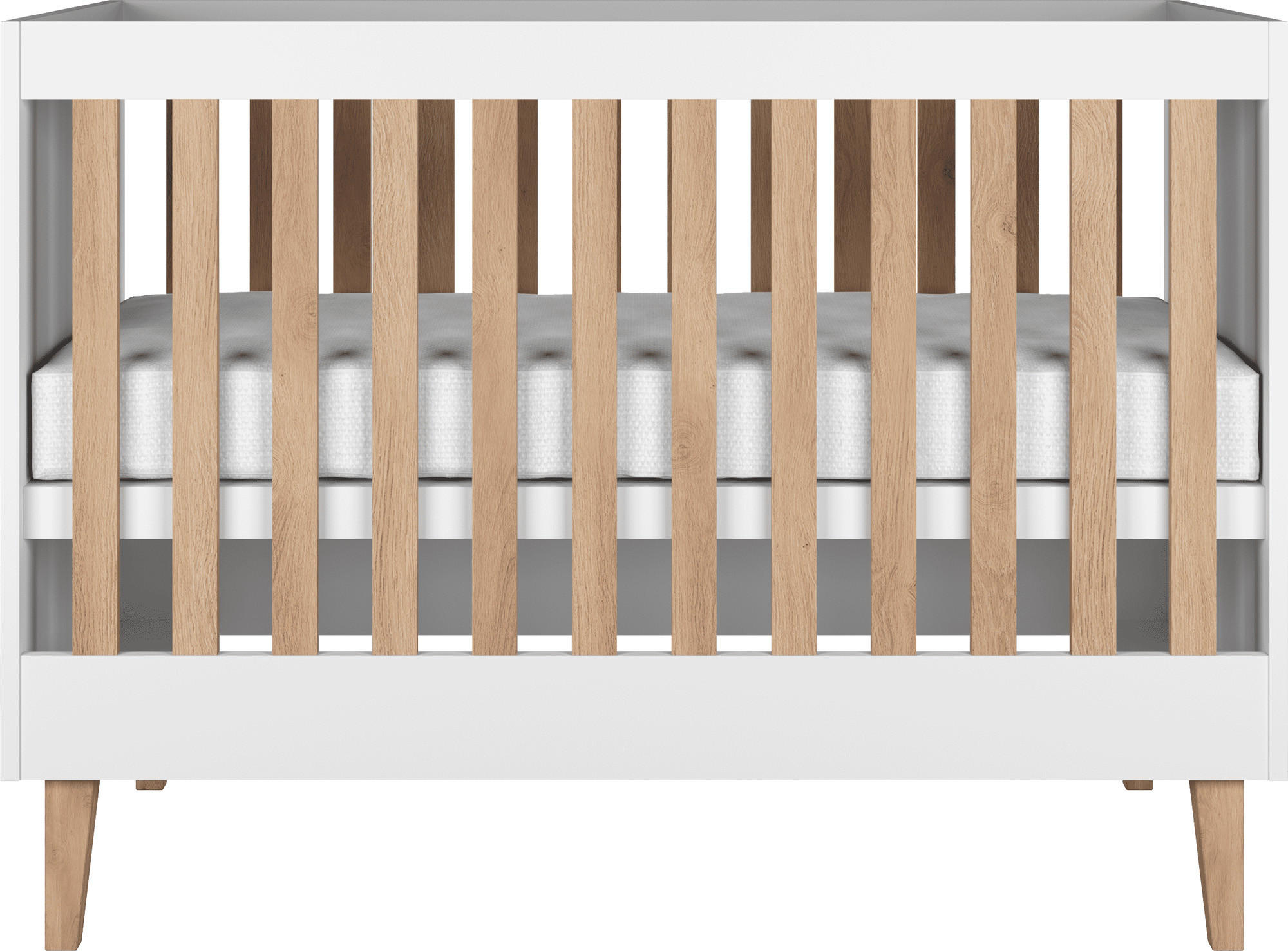 GITTERBETT Nesto Höhenverstellbar 60/120 cm Weiß - Hellbraun/Weiß, Holz/Holzwerkstoff (60/120cm) - WFL GROUP