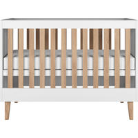 GITTERBETT Nesto Höhenverstellbar 60/120 cm Weiß - Hellbraun/Weiß, Holz/Holzwerkstoff (60/120cm) - WFL GROUP