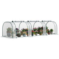 MINI-GEWÄCHSHAUS, Tunnel, 3,5x1x0,8m, Stahl, UV-beständiges PVC, 3 Fenster - Multicolor, Kunststoff (350/80/100cm) - FORIOUS