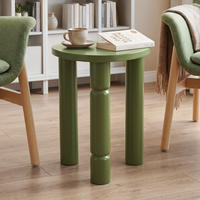 BEISTELLTISCH Holz Olivgrün mit Massivholzbeinen, 40 × 40 × 56 cm - Braun, Holzwerkstoff (40/40/50cm) - Hometopia