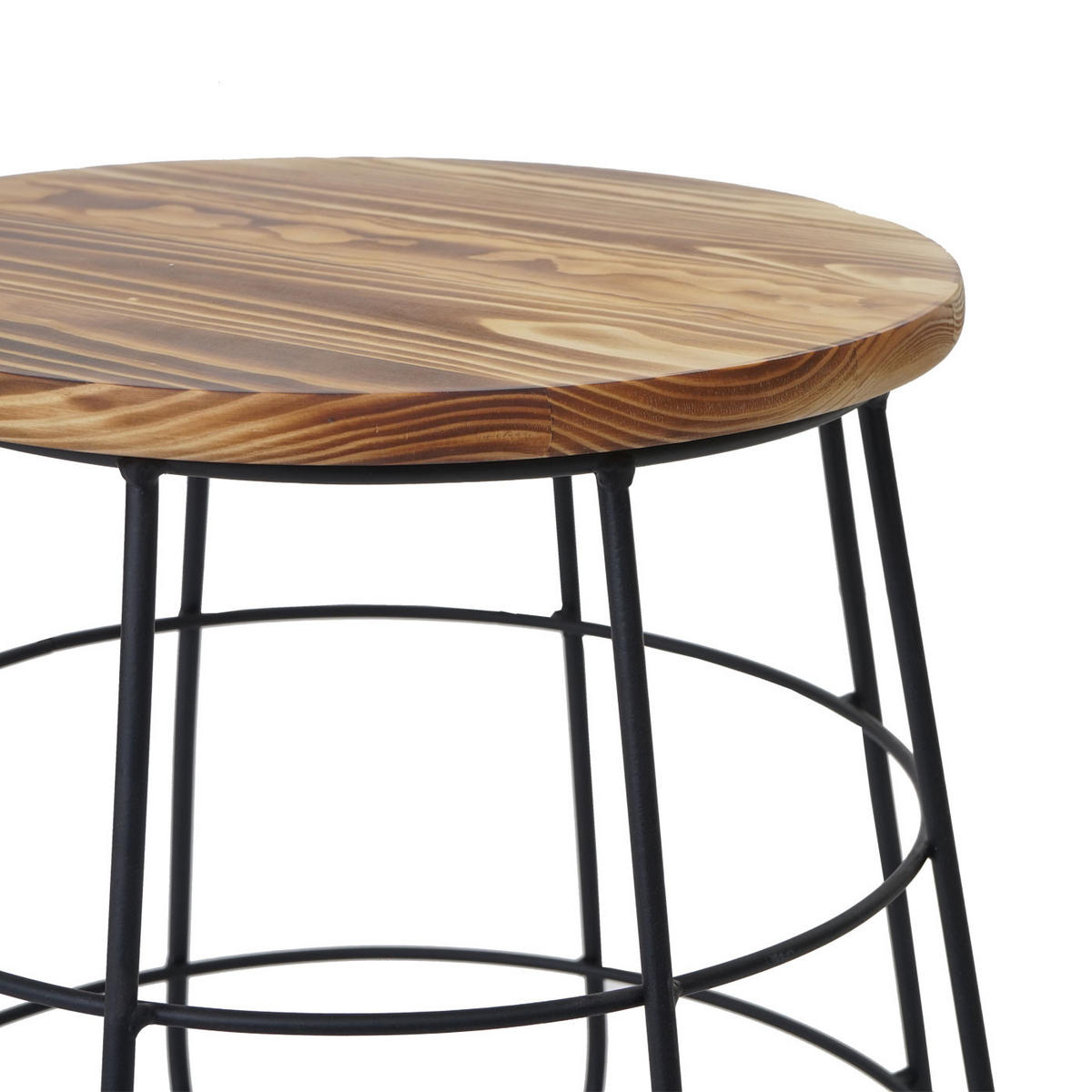 BEISTELLTISCH ECHTHOLZ rund Braun, Schwarz - Schwarz/Braun, Holz (35/35/40cm) - MCW