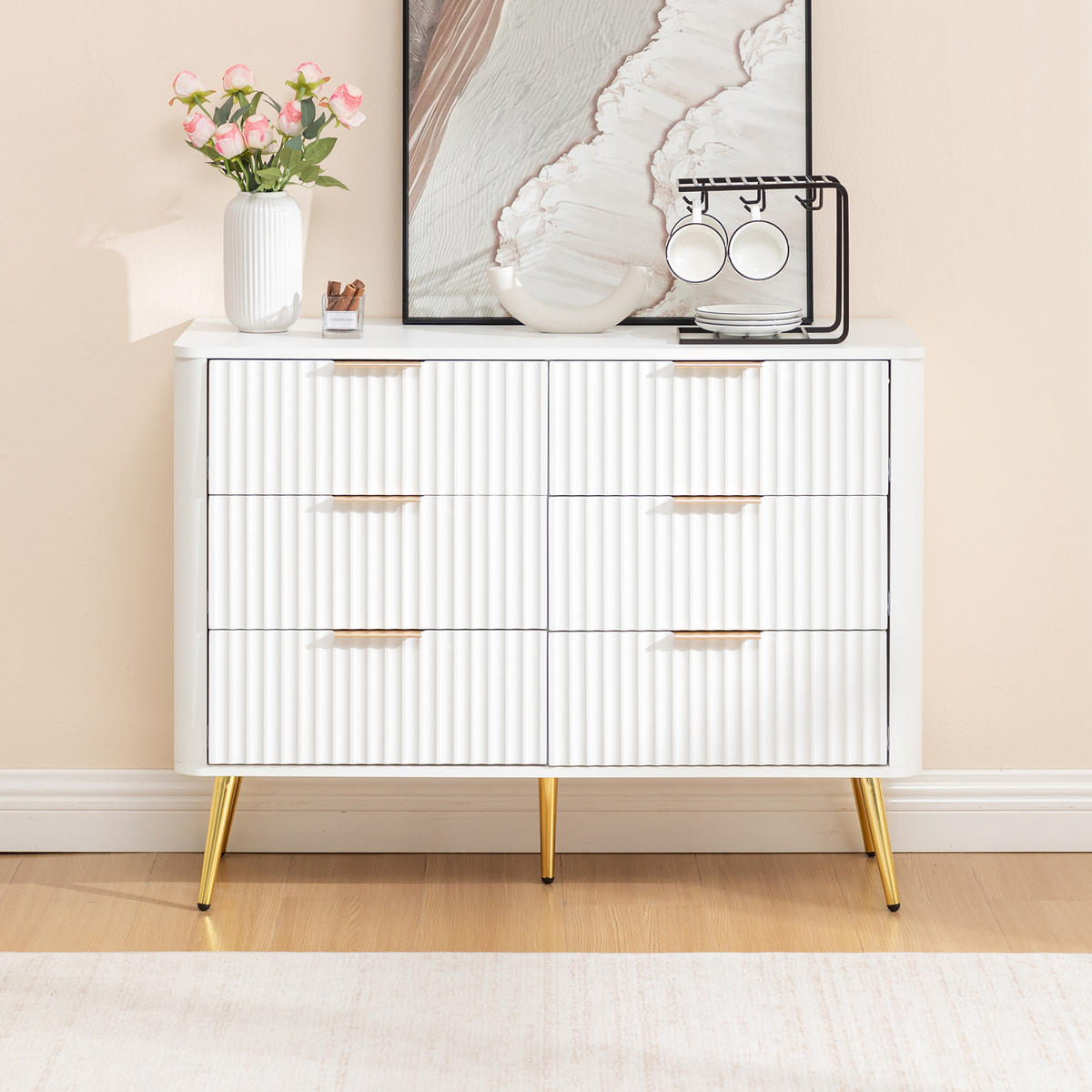 KOMMODE Weiß 105/40/80 cm - Weiß, Holzwerkstoff (105/80/40cm) - PANGIVO